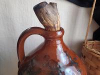 Redware Jug with Spangle and Black Dapples, Wheel Thrown Pottery