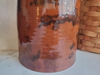 Redware Jug with Spangle and Black Dapples, Wheel Thrown Pottery