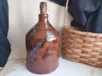Redware Jug with Spangle and Black Dapples, Wheel Thrown Pottery