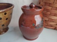 Redware 6.50 in Jar with Spangles by Pied Potter Hamelin (a)