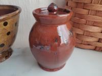 Redware 6.50 in Jar with Spangles by Pied Potter Hamelin (a)
