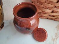 Redware 6.50 in Jar with Spangles by Pied Potter Hamelin (a)