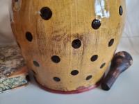 Redware Jug with Black Dots Decoration