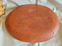 Redware Oval Platter, Birds Eating Berries Motif, Kulina Folk Art
