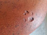 Redware Oval Platter, Birds Eating Berries Motif, Kulina Folk Art