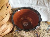 Redware Fluted Rim Bowl for Salt, Nuts, Jewelry and More