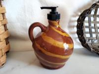 One-of-a-Kind Redware Soap or Lotion Dispenser Jug