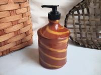 One-of-a-Kind Redware Soap or Lotion Dispenser Bottle