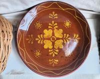 One-of-a-Kind Slip-Decorated Motif Redware Charger
