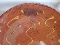  Slip-Decorated Redware 11 in. Plate with Traditional Motif