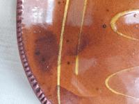  Slip-Decorated Redware 11 in. Plate with Traditional Motif