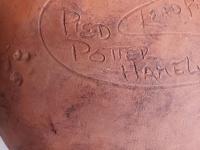  Slip-Decorated Redware 11 in. Plate with Traditional Motif