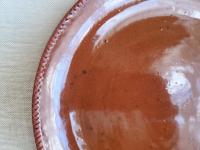  Slip-Decorated Redware 11 in. Plate, Plain