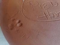  Slip-Decorated Redware 11 in. Plate, Plain