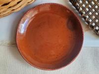  Slip-Decorated Redware 11 in. Plate, Plain