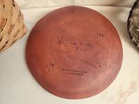 Redware 11 in. Plate Black Dots Decoration, Antiqued (a)