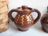 Sugar and Creamer Set with Squiggles and Dots Pattern