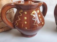 Sugar and Creamer Set with Squiggles and Dots Pattern