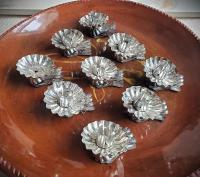 Rustic Vintage Candleholders, Set of 9, Tarnished Silver Finish, Christmas Tree Decor