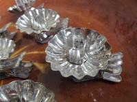 Rustic Vintage Candleholders, Set of 9, Tarnished Silver Finish, Christmas Tree Decor