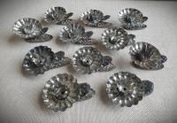 Rustic Vintage Candleholders, Set of 11, Tarnished Silver Finish, Christmas Tree Decor