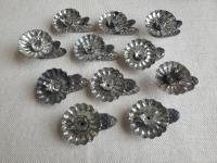 Rustic Vintage Candleholders, Set of 11, Tarnished Silver Finish, Christmas Tree Decor