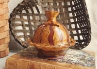 Redware Bank, One-of-a-Kind with Sgrafitto Pattern