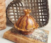 Redware Bank, One-of-a-Kind with Sgrafitto Pattern