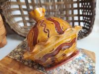 Redware Bank, One-of-a-Kind with Sgrafitto Pattern