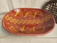 Redware Deep Trencher with Slip Pattern