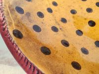 Redware Deep Trencher with Black Dots