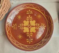 One-of-a-Kind Slip-Decorated Motif Redware Charger