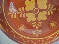 One-of-a-Kind Slip-Decorated Motif Redware Charger
