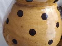 Redware 10.50 inch Jar with Black Dots, Wheel Thrown Pottery