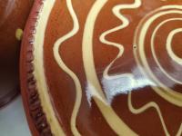 Redware 7 in. Plate, Slipware Pattern