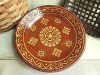 One-of-a-Kind Slip-Decorated Motif Redware Charger