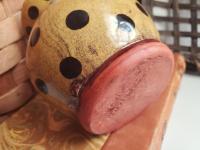 Redware Mug with Black Dots Pattern