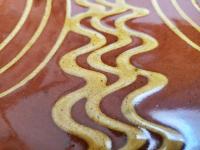  Slip-Decorated Redware 9 in. Plate with Traditional Motif