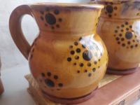 Handmade Redware Mugs (2) with Black Dots