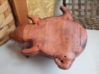 Redware Piglet with Black Splotches