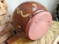Redware Soap/Lotion Dispenser Jug with Squiggles and Dots