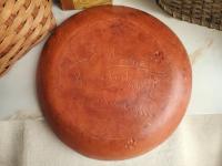 Large Redware Platter, Charger with Black Dots