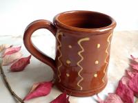 Made-to-Order Hamelin Redware 12 oz. mug, Squiggles and Dots back