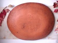 Custom Order Kulina Folk Art Redware Oval Platter, Bird Eating Berries Motif