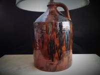 Redware Lamp with Black Drip Accents and Lead-Free Glaze, Pied Potter Hamelin
