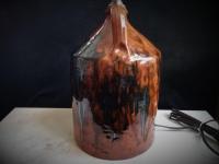 Redware Lamp with Black Drip Accents and Lead-Free Glaze
