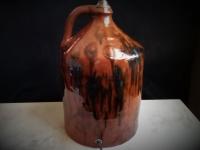 Redware Lamp with Black Drip Accents and Lead-Free Glaze