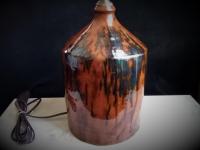 Redware Lamp with Black Drip Accents and Lead-Free Glaze