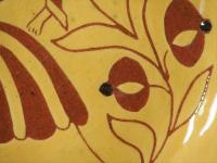 Custom Order Redware Large Platter, Lady with Tulip Motif