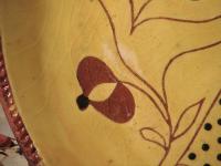 Custom Order Redware Large Platter, Lady with Tulip Motif